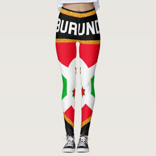 Burundi-Flagge Leggings (Vorderseite)
