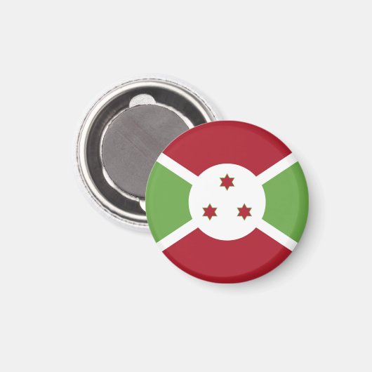 Burundi-Flagge Magnet (Vorderseite/Rückseite)