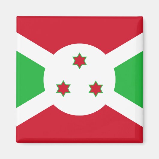Burundi-Flagge Magnet (Vorne)