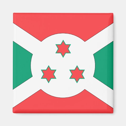 Burundi-Flagge Magnet (Vorne)
