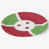 Burundi-Flagge Pappteller (Schrägansicht)