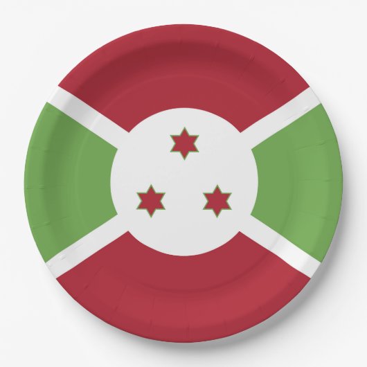 Burundi-Flagge Pappteller (Vorderseite)
