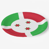 Burundi-Flagge Pappteller (Schrägansicht)