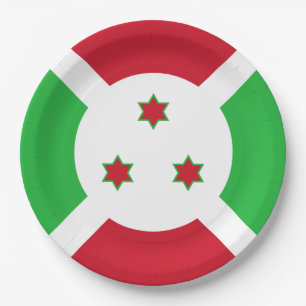 Burundi-Flagge Pappteller