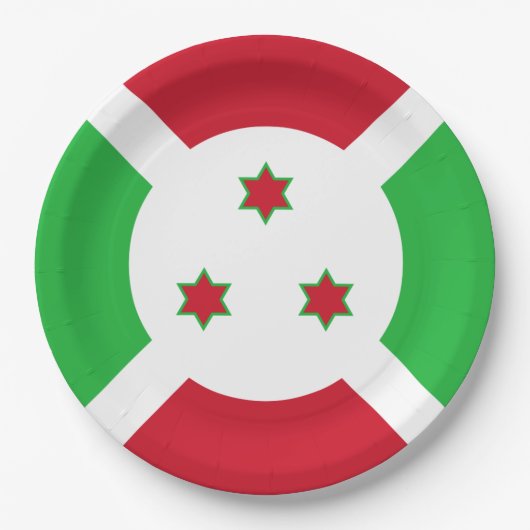 Burundi-Flagge Pappteller (Vorderseite)