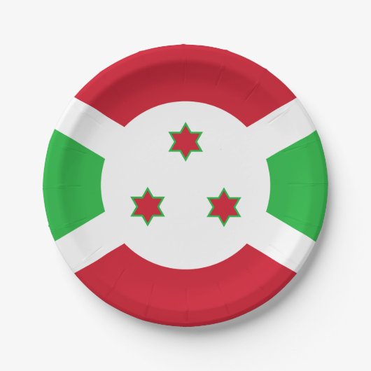 Burundi-Flagge Pappteller (Vorderseite)