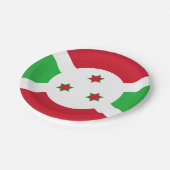 Burundi-Flagge Pappteller (Schrägansicht)