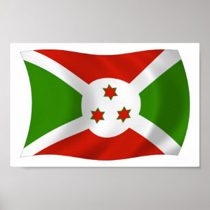 Burundi-Flagge Poster Druck