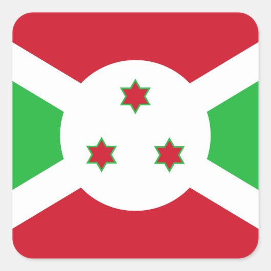 Burundi-Flagge Quadratischer Aufkleber (Vorderseite)
