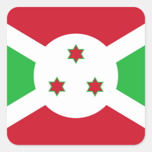 Burundi-Flagge Quadratischer Aufkleber