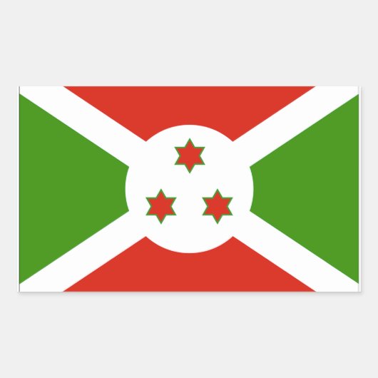 Burundi-Flagge Rechteckiger Aufkleber (Vorderseite)