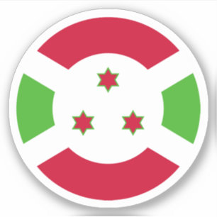 Burundi-Flagge Rund Aufkleber
