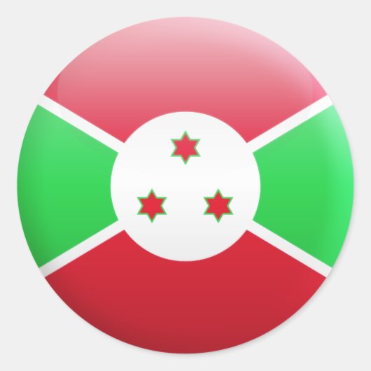 Burundi-Flagge Runder Aufkleber (Vorderseite)
