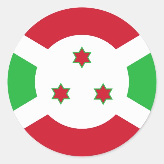 Burundi-Flagge Runder Aufkleber (Vorderseite)