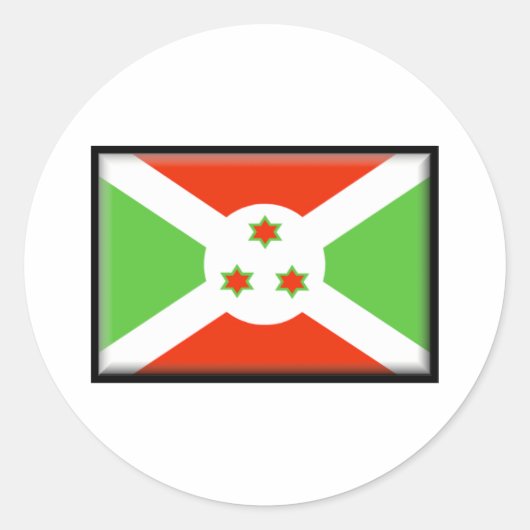 Burundi-Flagge Runder Aufkleber (Vorderseite)