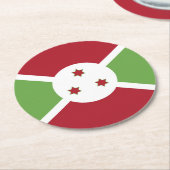 Burundi-Flagge Runder Pappuntersetzer (Angewinkelt)