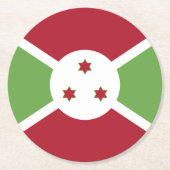 Burundi-Flagge Runder Pappuntersetzer (Vorderseite)