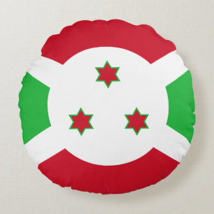 Burundi-Flagge Rundes Kissen