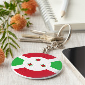 Burundi-Flagge Schlüsselanhänger (Seite)