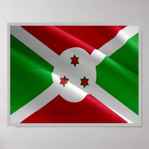 Burundi - Flagge Schwenkend - Poster