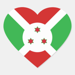 Burundi-Flaggen-Herz-Aufkleber Herz-Aufkleber