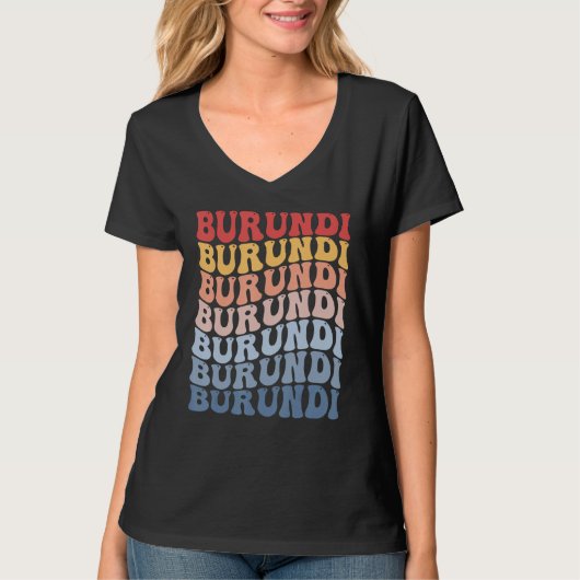 Burundi Groovy Retro Burundian T-Shirt (Vorderseite)