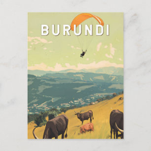Burundi Illustration Reise Kunst Vintage Postkarte