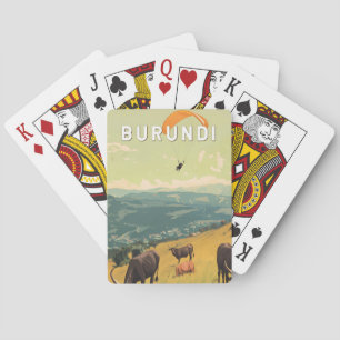 Burundi Illustration Reise Kunst Vintage Spielkarten