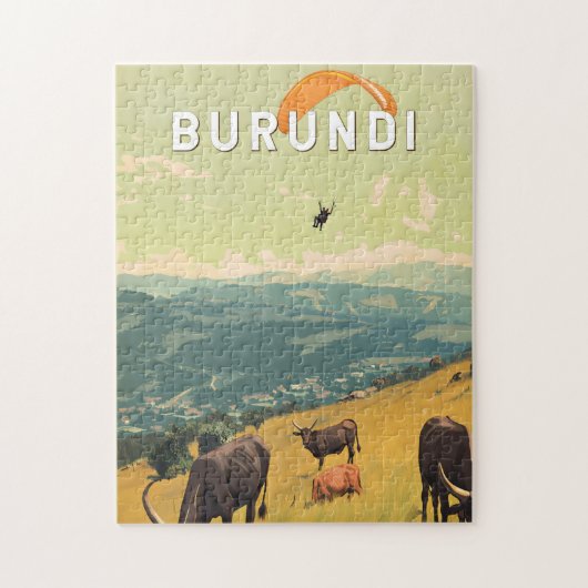 Burundi Illustration Reisen Vintag Puzzle (Vertikal)