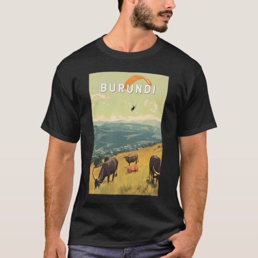 Burundi Illustration Reisen Vintag T-Shirt (Vorderseite)