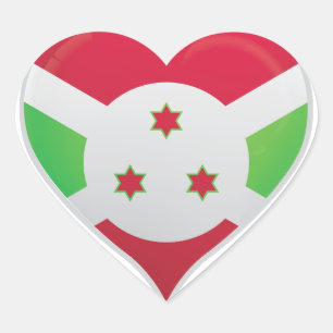 Burundi-Liebe-Fahne-Herzensticker Herz-Aufkleber