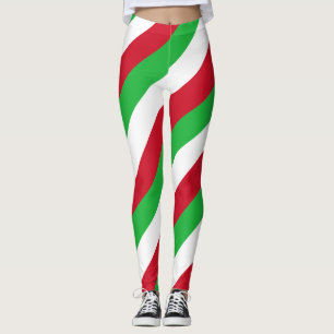 Burundi National Flag Colors Diagonal Striped Leggings