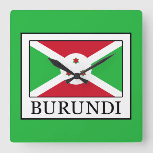 Burundi Quadratische Wanduhr