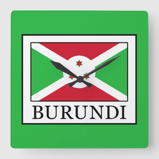 Burundi Quadratische Wanduhr (Vorderseite)