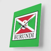 Burundi Quadratische Wanduhr (Winkel)