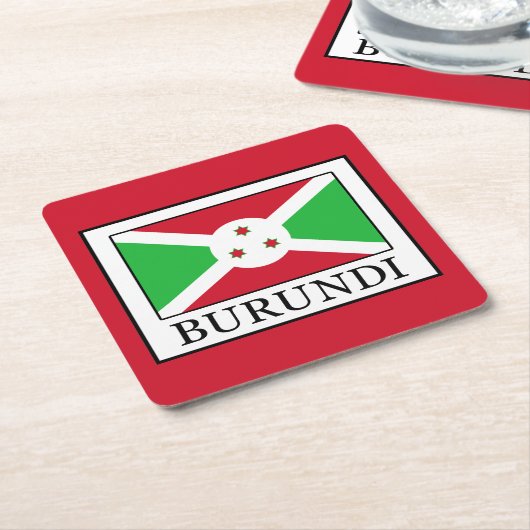 Burundi Rechteckiger Pappuntersetzer (angewinkelt)