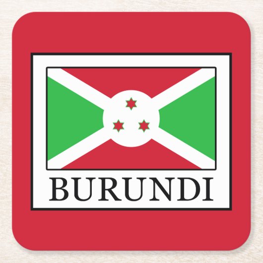 Burundi Rechteckiger Pappuntersetzer (Vorderseite)