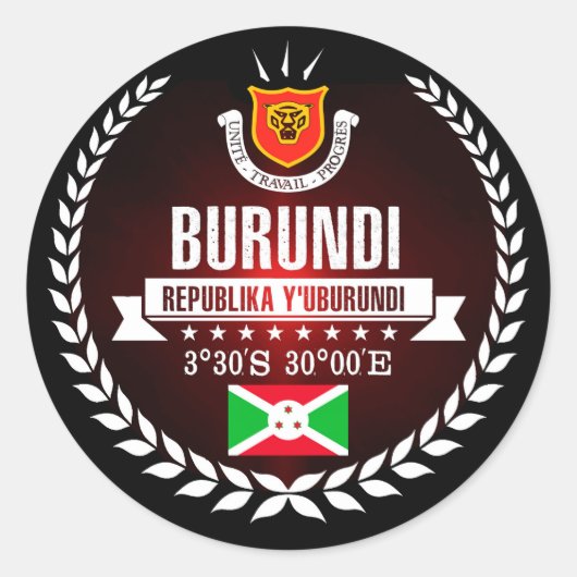 Burundi Runder Aufkleber (Vorderseite)