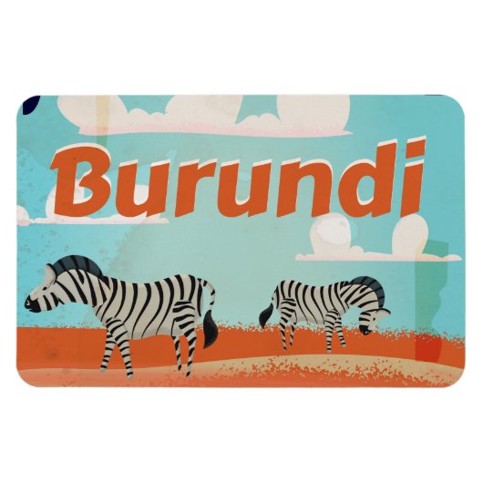Burundi Vintage Reiseplakat Magnet (Horizontal)