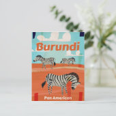 Burundi Vintage Reiseplakat Postkarte (Stehend Vorderseite)