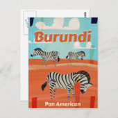 Burundi Vintage Reiseplakat Postkarte (Vorne/Hinten)
