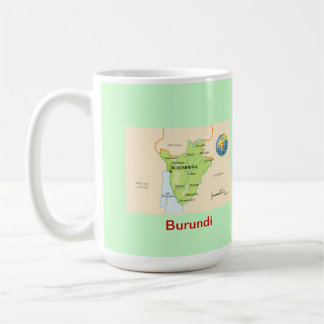 Burundikarte u. -flagge kaffeetasse