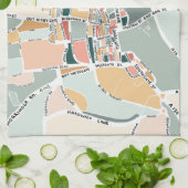 Bury St Edmunds farbige moderne Karte Geschirrtuch (Gefaltet)