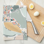 Bury St Edmunds farbige moderne Karte Geschirrtuch (Viertel Falte)