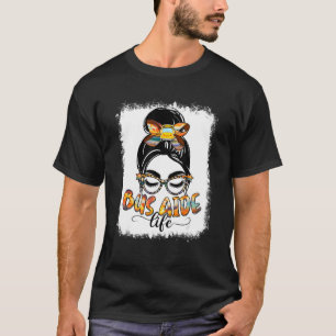 Bus Aide Life Messing Bun Frauen Leopard Bus Aide T-Shirt