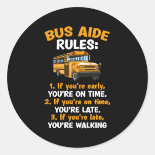 Bus Aide Rules Schulbushilfe Runder Aufkleber