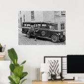 Bus der antiken Schule, 30er Jahre Poster (Heimbüro)