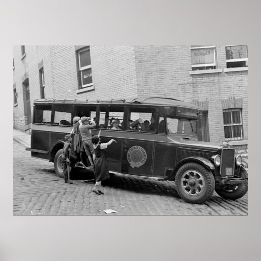 Bus der antiken Schule, 30er Jahre Poster (Vorne)