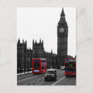 Bus der Red London Tour und Big Ben Postkarte
