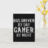 Bus Driver By Day Gamer By Night Funny Gift For Bu Karte (Gelbe Blume)